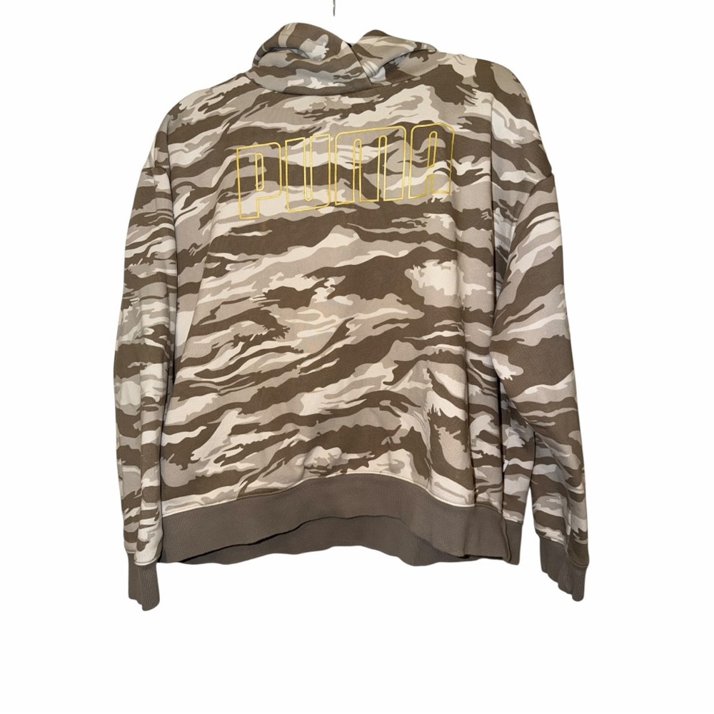 Puma Women's Camouflage Hoodie in Tan, Cream & Brown